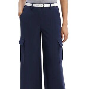 Theory RLX A Admiral Wide Leg Cargo Pants in Navy